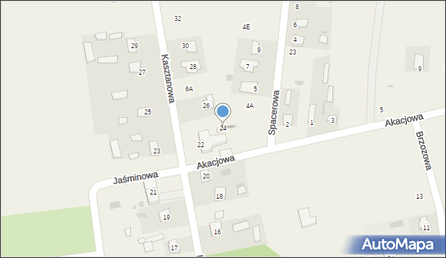 Żmudź, Kasztanowa, 24, mapa Żmudź