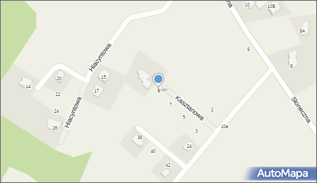 Żołędowo, Kasztanowa, 9, mapa Żołędowo