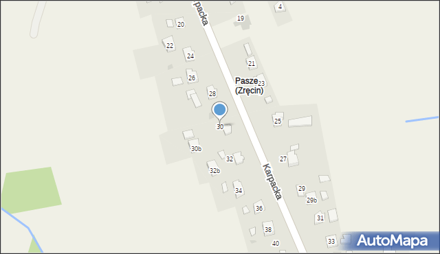 Zręcin, Karpacka, 30, mapa Zręcin