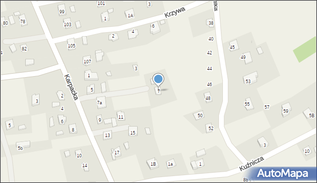 Zręcin, Karpacka, 7, mapa Zręcin