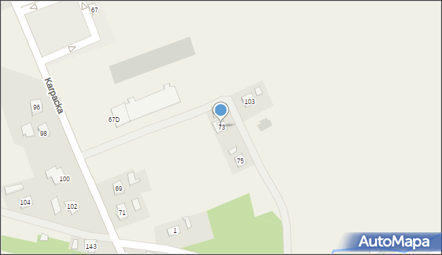 Zręcin, Karpacka, 73, mapa Zręcin