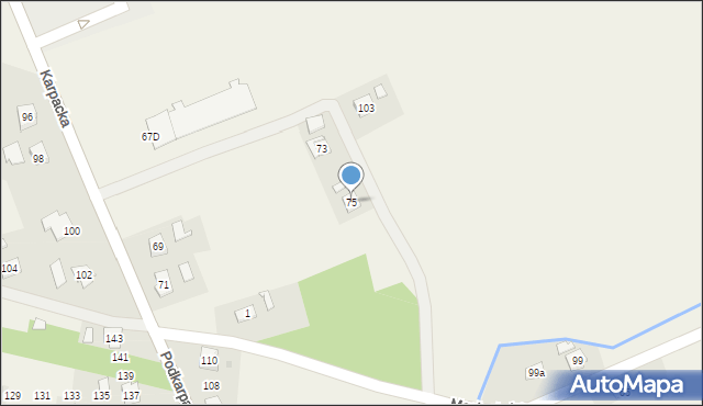 Zręcin, Karpacka, 75, mapa Zręcin