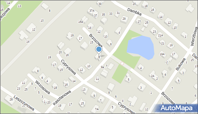 Żukowo, Kasztanowa, 8, mapa Żukowo