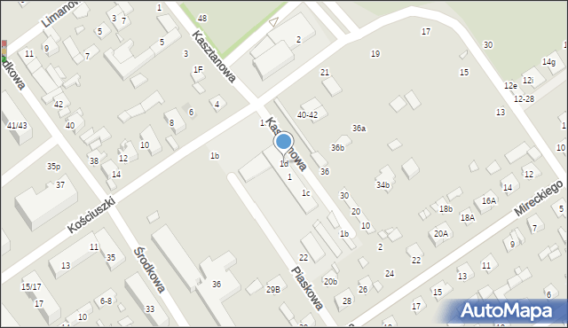 Żyrardów, Kasztanowa, 1d, mapa Żyrardów