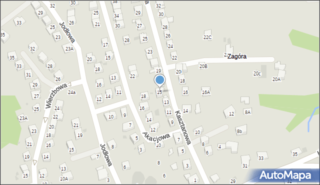 Żywiec, Kasztanowa, 15, mapa Żywiec