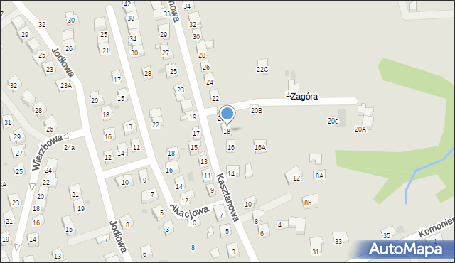 Żywiec, Kasztanowa, 18, mapa Żywiec