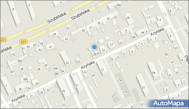 Bydgoszcz, Kcyńska, 16, mapa Bydgoszczy