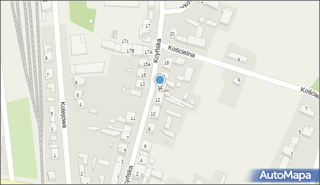 Damasławek, Kcyńska, 14a, mapa Damasławek