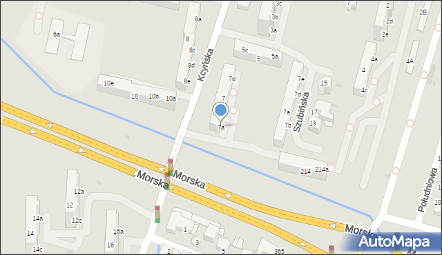 Gdynia, Kcyńska, 7a, mapa Gdyni