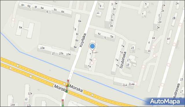 Gdynia, Kcyńska, 7c, mapa Gdyni