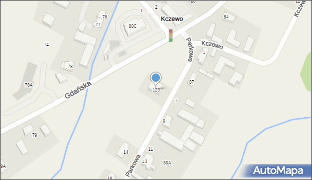 Kczewo, Kczewo, 123, mapa Kczewo