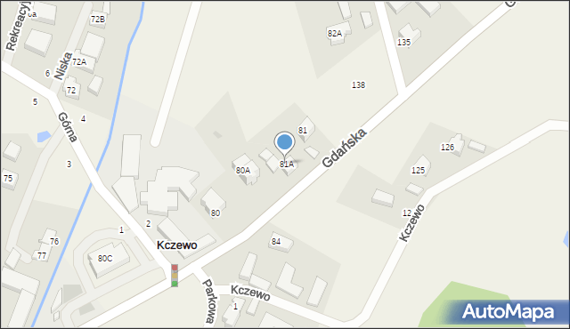Kczewo, Kczewo, 81A, mapa Kczewo