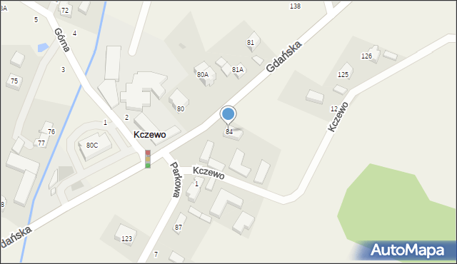 Kczewo, Kczewo, 84, mapa Kczewo