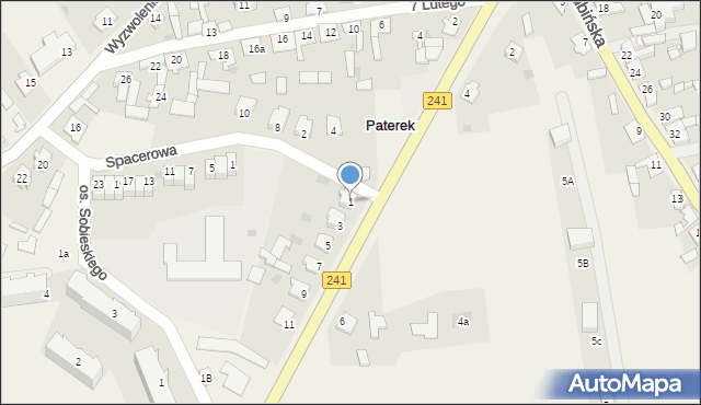Paterek, Kcyńska, 1, mapa Paterek
