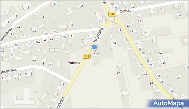 Paterek, Kcyńska, 4, mapa Paterek