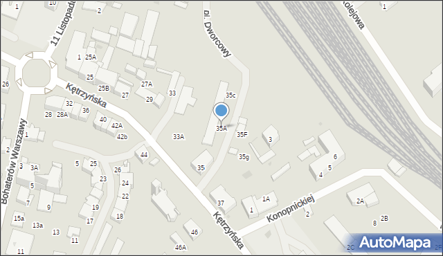 Bartoszyce, Kętrzyńska, 35A, mapa Bartoszyce