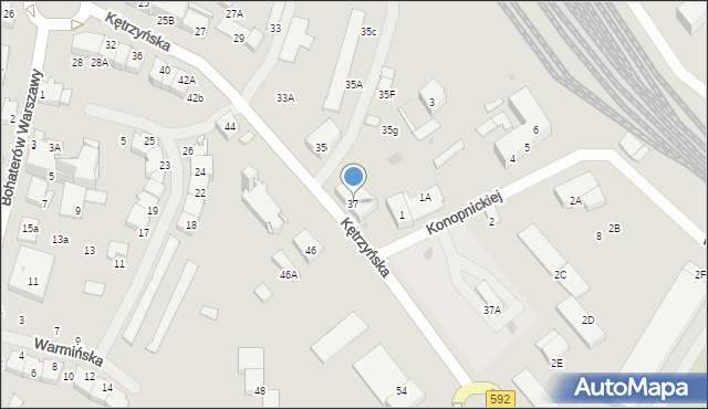 Bartoszyce, Kętrzyńska, 37, mapa Bartoszyce