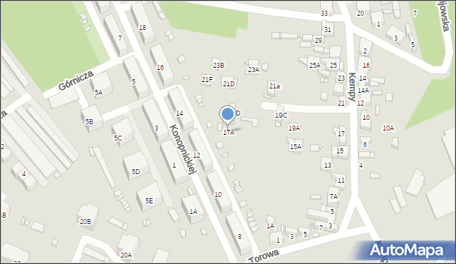 Będzin, Kempy Stanisława, 17A, mapa Będzin