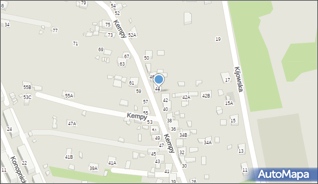 Będzin, Kempy Stanisława, 44a, mapa Będzin
