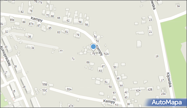 Będzin, Kempy Stanisława, 73, mapa Będzin