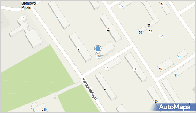 Bemowo Piskie, Kętrzyńskiego Wojciecha, 16, mapa Bemowo Piskie