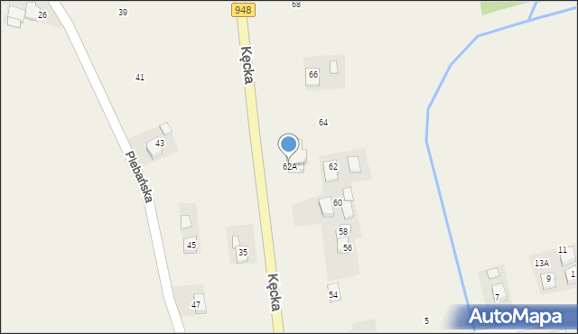 Bielany, Kęcka, 62A, mapa Bielany