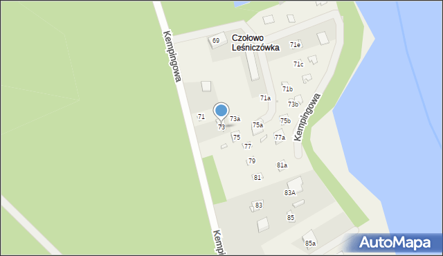 Borówiec, Kempingowa, 73, mapa Borówiec
