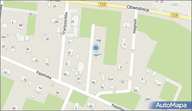 Brwinów, Kępińska, 59A, mapa Brwinów