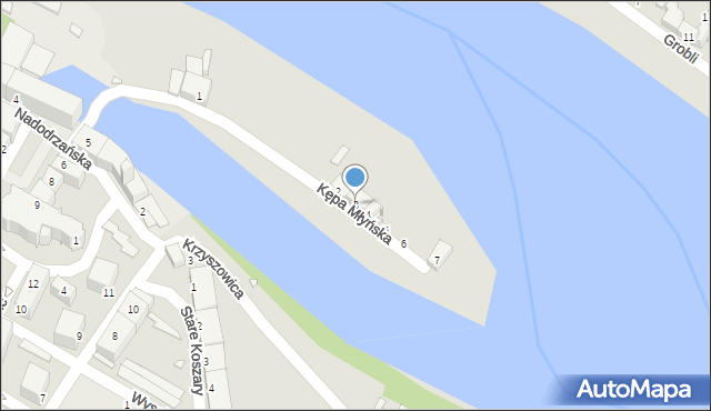 Brzeg, Kępa Młyńska, 3, mapa Brzeg