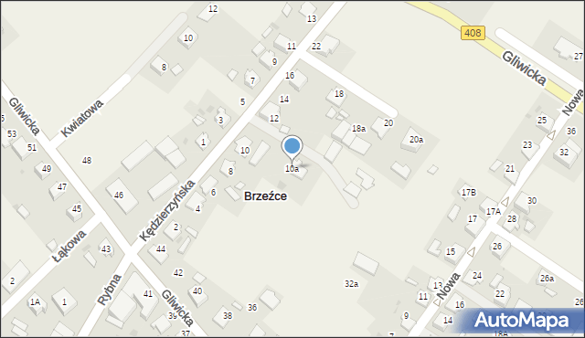 Brzeźce, Kędzierzyńska, 10a, mapa Brzeźce
