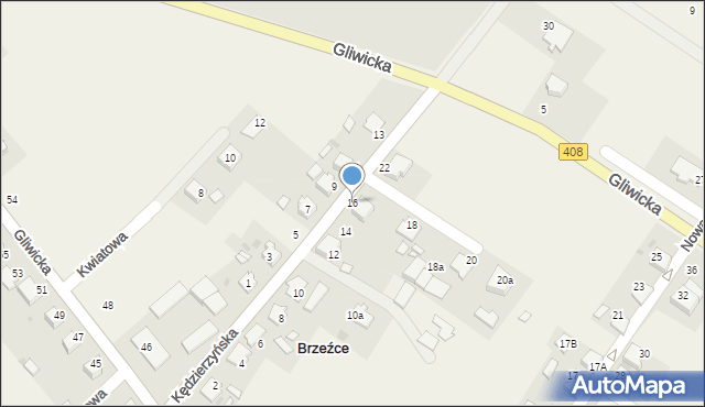 Brzeźce, Kędzierzyńska, 16, mapa Brzeźce