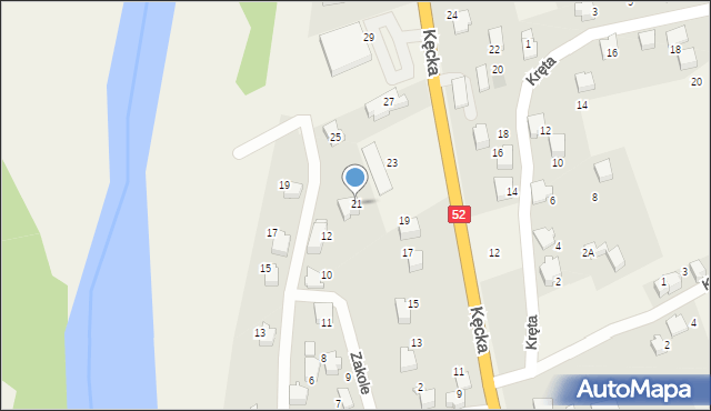 Czaniec, Kęcka, 21, mapa Czaniec