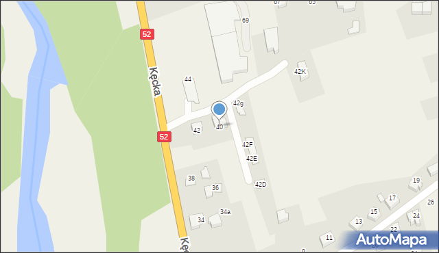 Czaniec, Kęcka, 40, mapa Czaniec
