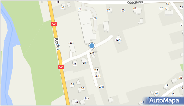 Czaniec, Kęcka, 42g, mapa Czaniec