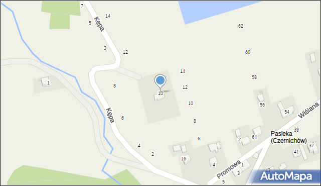 Czernichów, Kępa, 10, mapa Czernichów