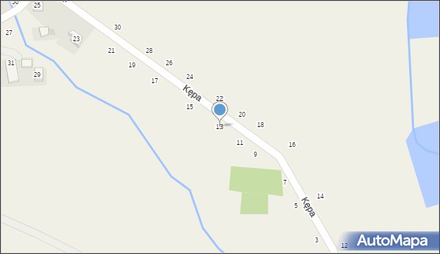 Czernichów, Kępa, 13, mapa Czernichów