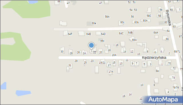 Częstochowa, Kędzierzyńska, 22A, mapa Częstochowy