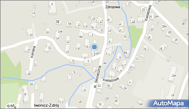 Iwonicz-Zdrój, Kenara Antoniego, 2, mapa Iwonicz-Zdrój