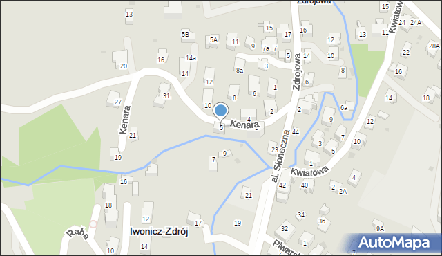 Iwonicz-Zdrój, Kenara Antoniego, 5, mapa Iwonicz-Zdrój
