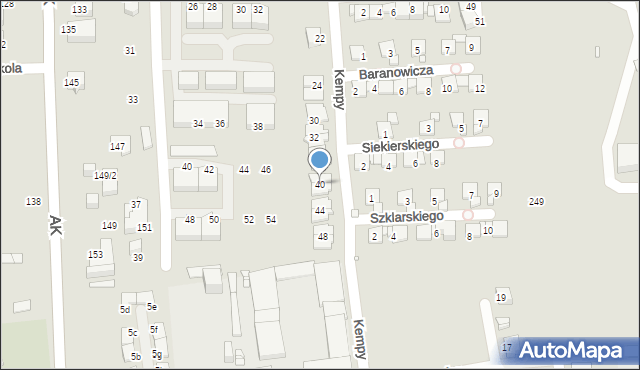 Katowice, Kempy Konstantego, 40, mapa Katowic