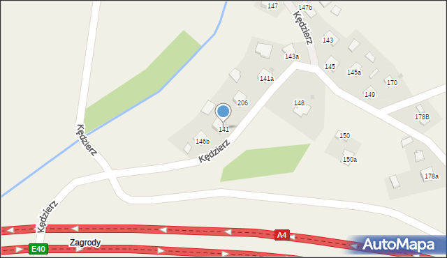 Kędzierz, Kędzierz, 141, mapa Kędzierz
