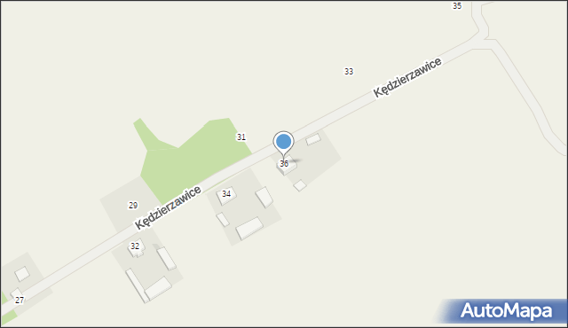 Kędzierzawice, Kędzierzawice, 36, mapa Kędzierzawice