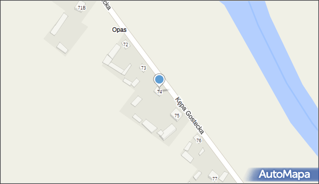 Kępa Gostecka, Kępa Gostecka, 74, mapa Kępa Gostecka