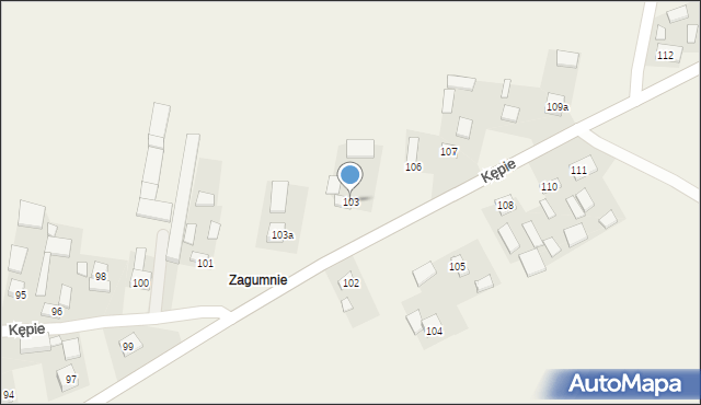 Kępie, Kępie, 103, mapa Kępie