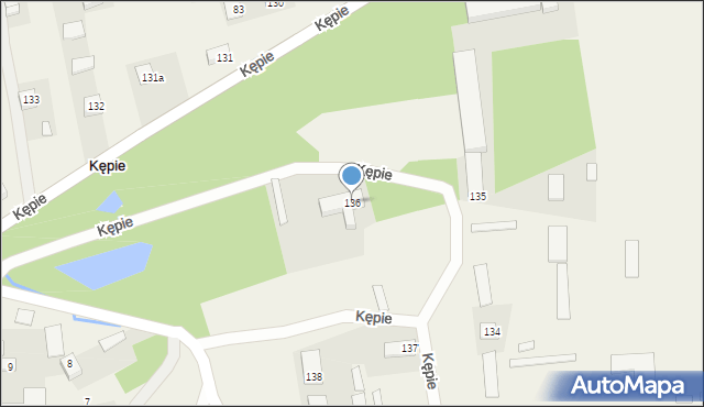 Kępie, Kępie, 136, mapa Kępie