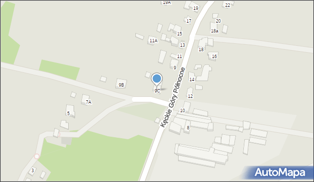 Kęty, Kęckie Góry Północne, 9C, mapa Kęty