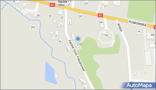 Kęty, Kęckie Góry Południowe, 3, mapa Kęty