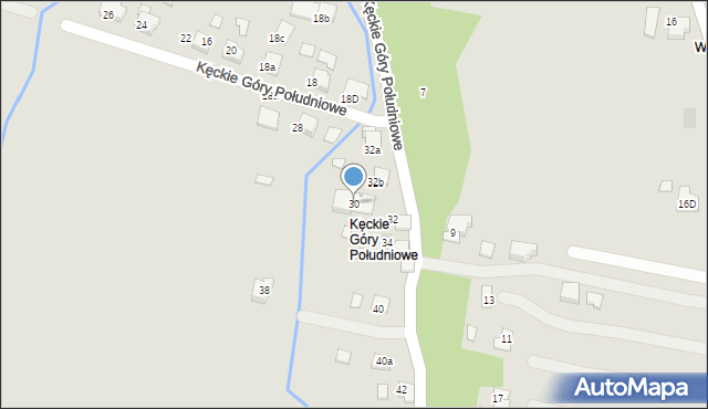Kęty, Kęckie Góry Południowe, 30, mapa Kęty