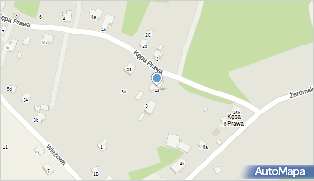 Kęty, Kępa Prawa, 13, mapa Kęty