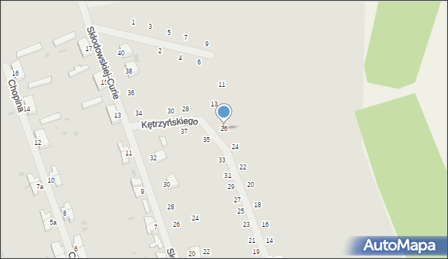 Korsze, Kętrzyńskiego Wojciecha, 26, mapa Korsze